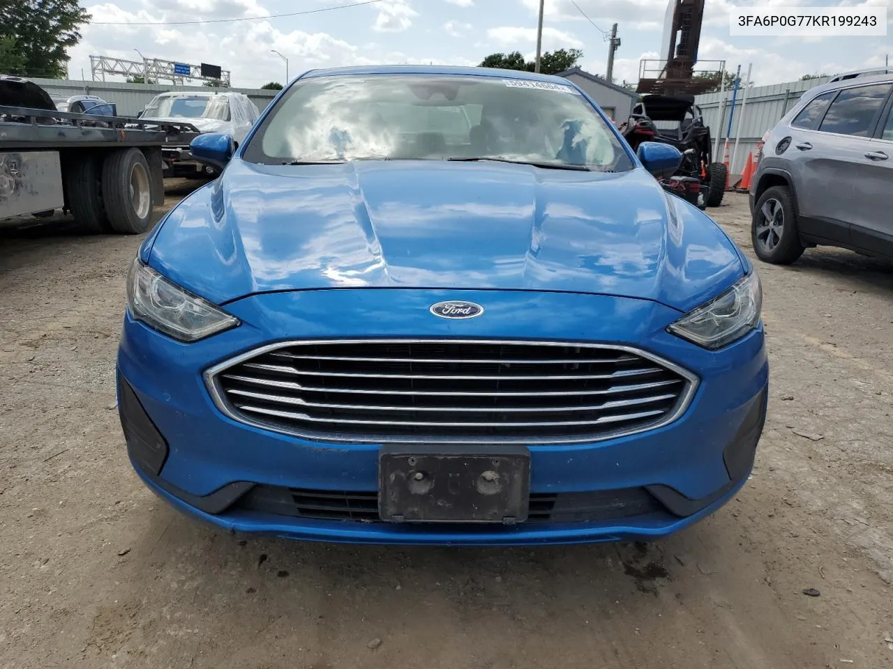 2019 Ford Fusion S VIN: 3FA6P0G77KR199243 Lot: 59414664