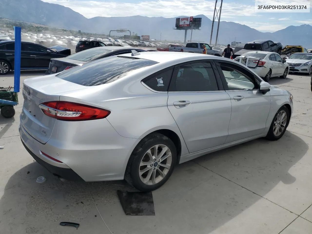 2019 Ford Fusion Se VIN: 3FA6P0HD3KR251374 Lot: 60088274