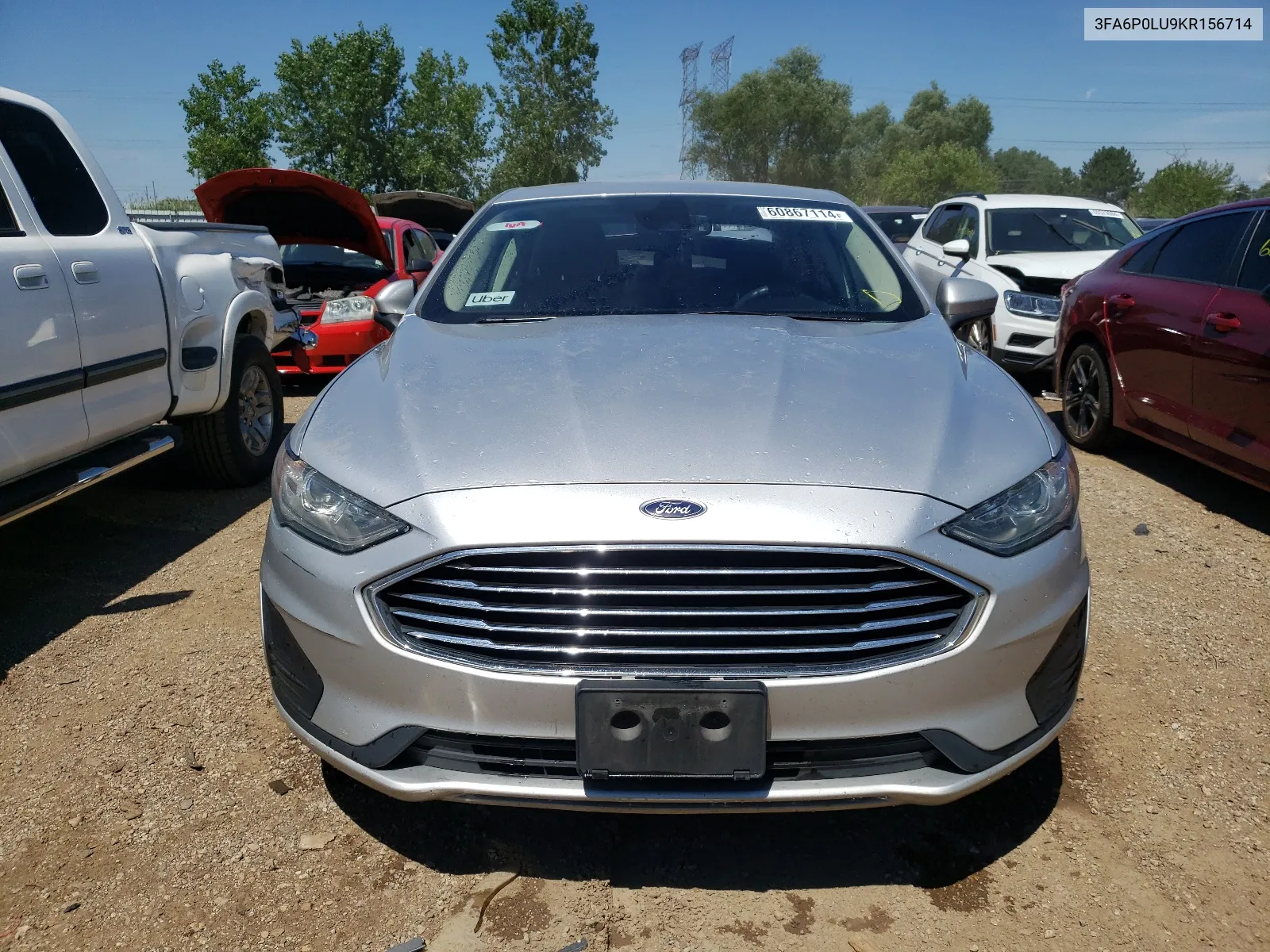 2019 Ford Fusion Se VIN: 3FA6P0LU9KR156714 Lot: 60867114