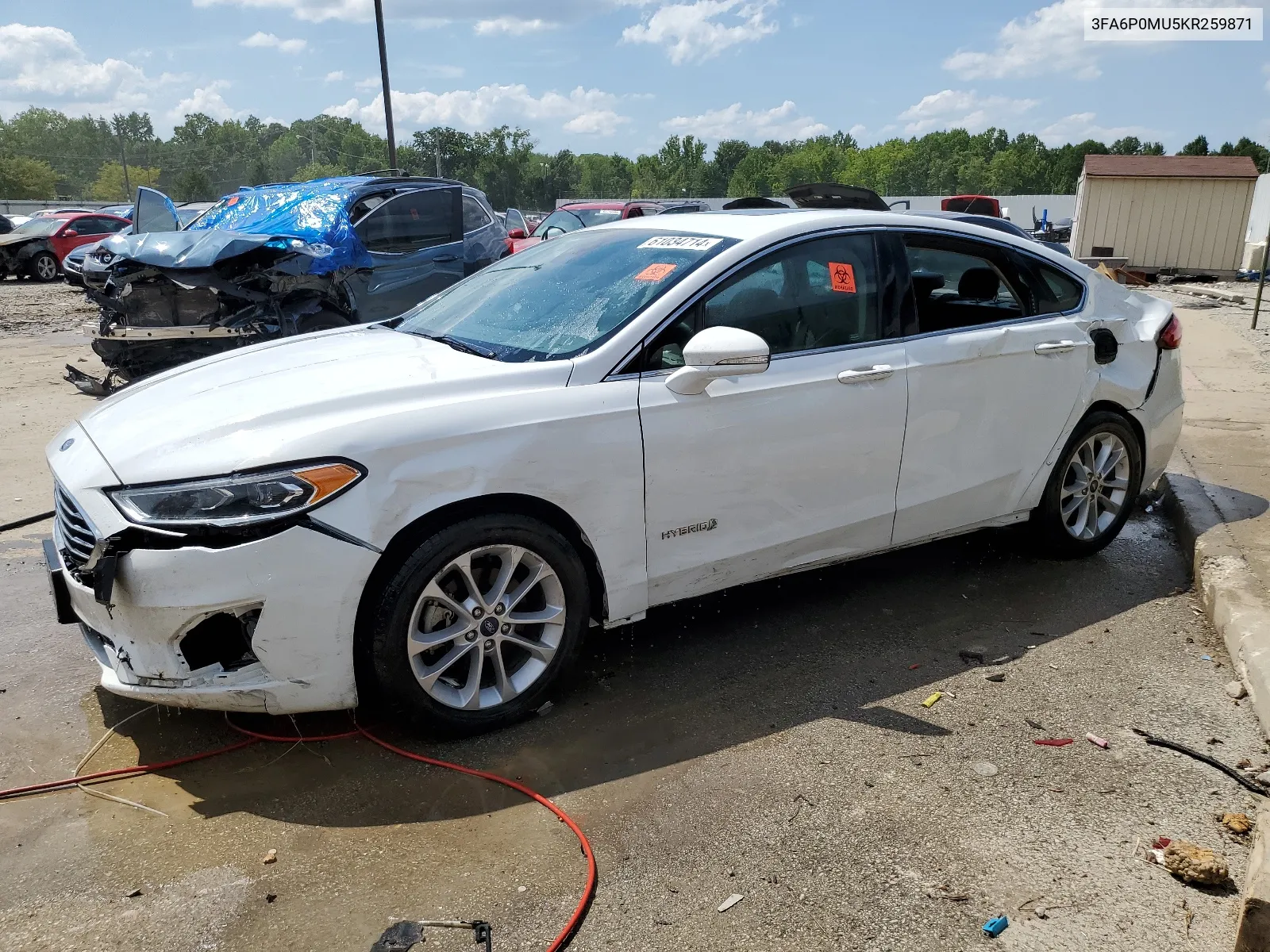 2019 Ford Fusion Sel VIN: 3FA6P0MU5KR259871 Lot: 61034714