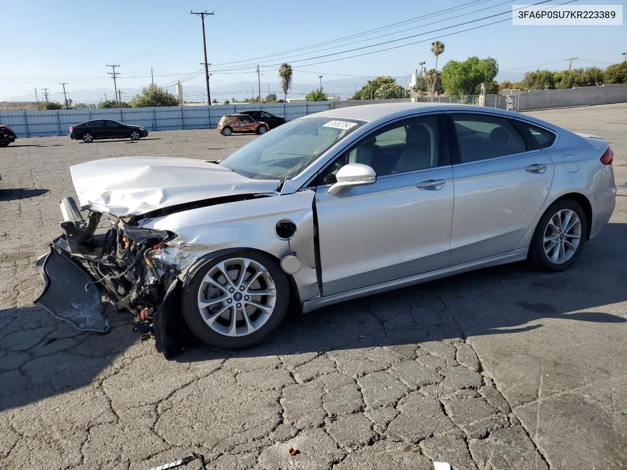 2019 Ford Fusion Titanium VIN: 3FA6P0SU7KR223389 Lot: 61052764