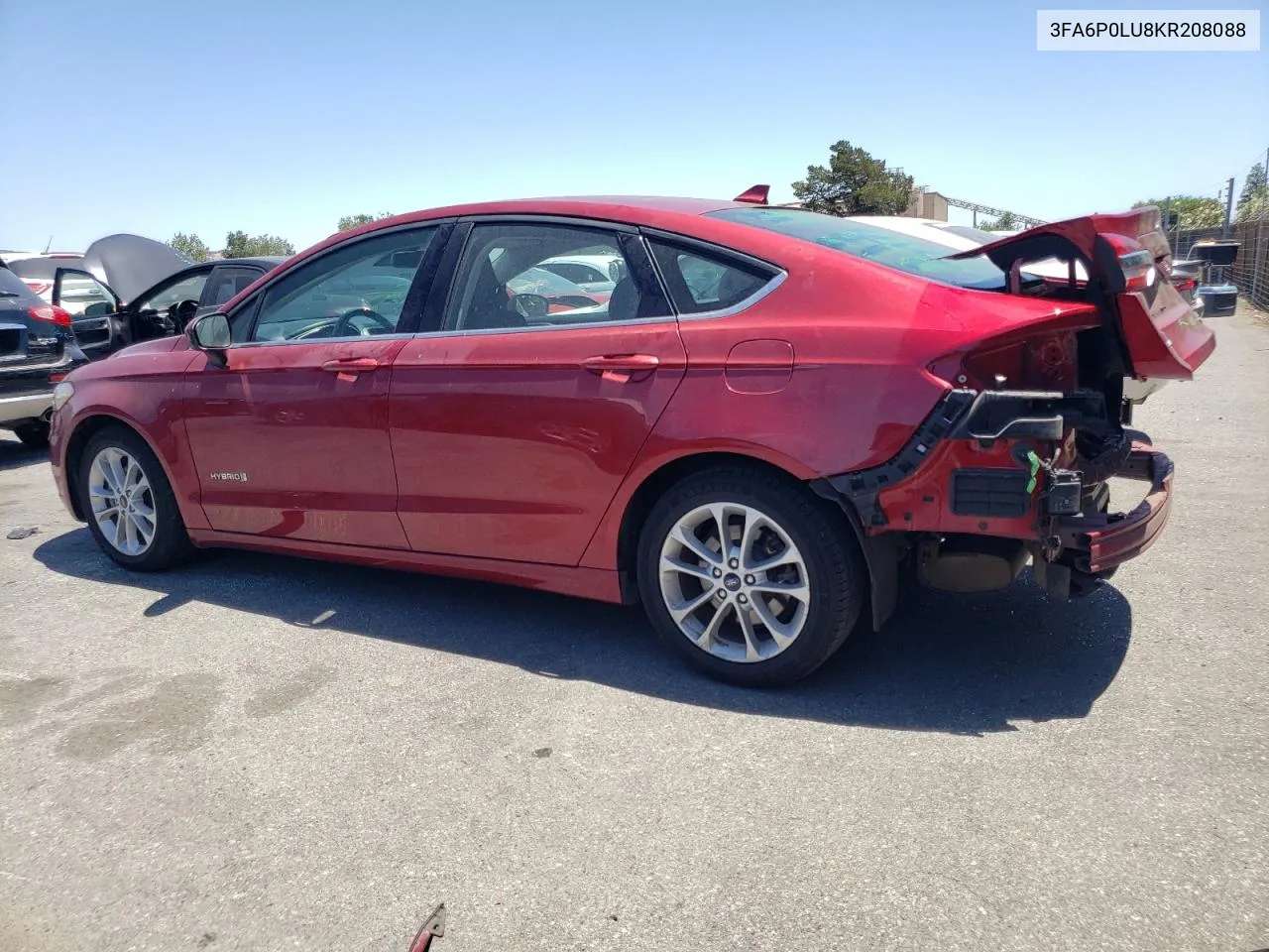 2019 Ford Fusion Se VIN: 3FA6P0LU8KR208088 Lot: 61734254