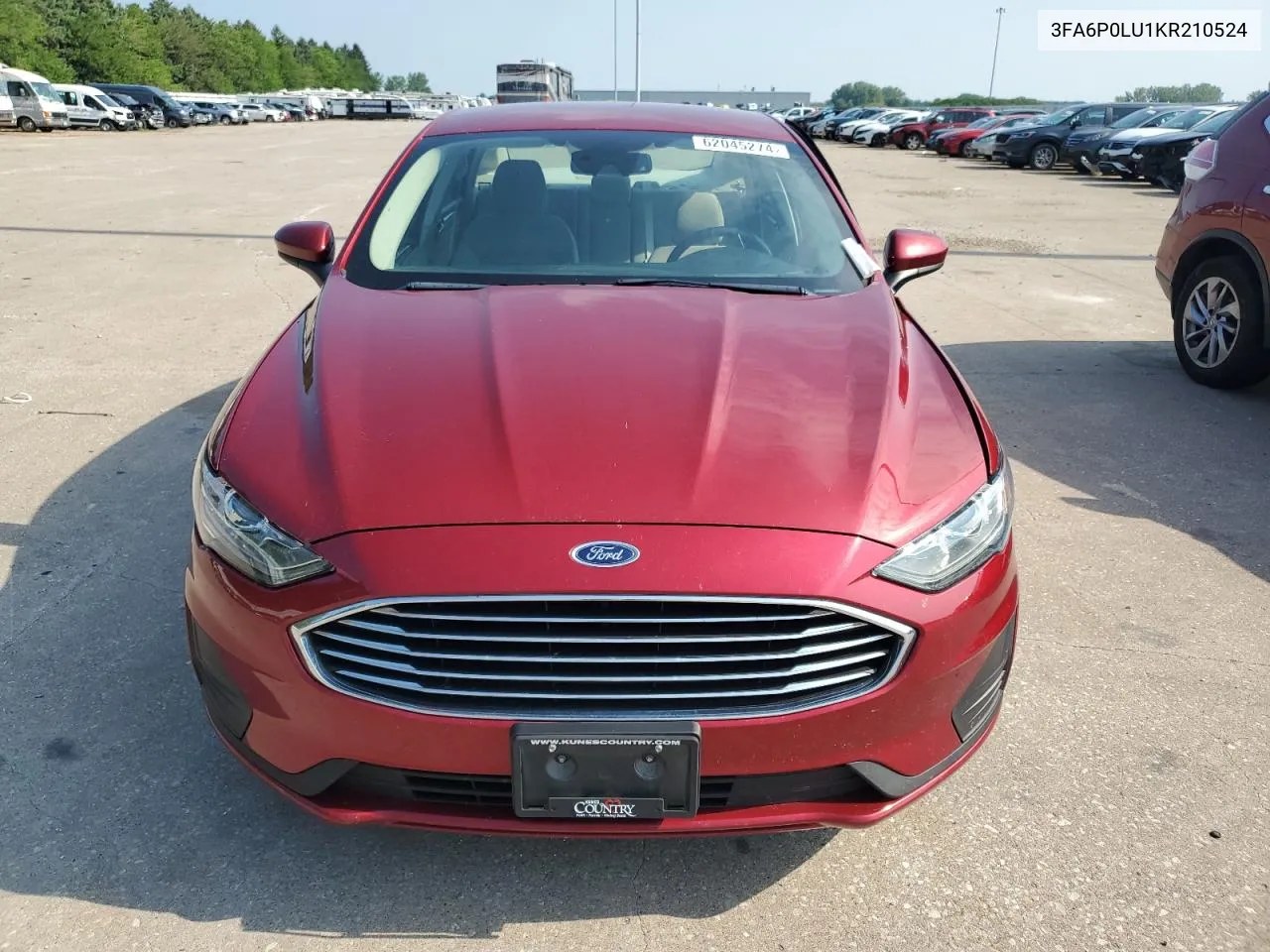 2019 Ford Fusion Se VIN: 3FA6P0LU1KR210524 Lot: 62045274