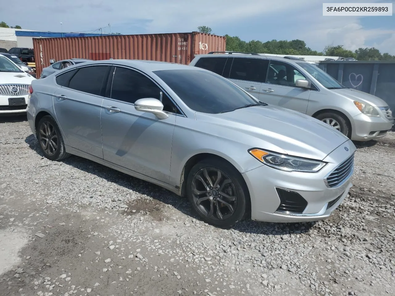 2019 Ford Fusion Sel VIN: 3FA6P0CD2KR259893 Lot: 62144494