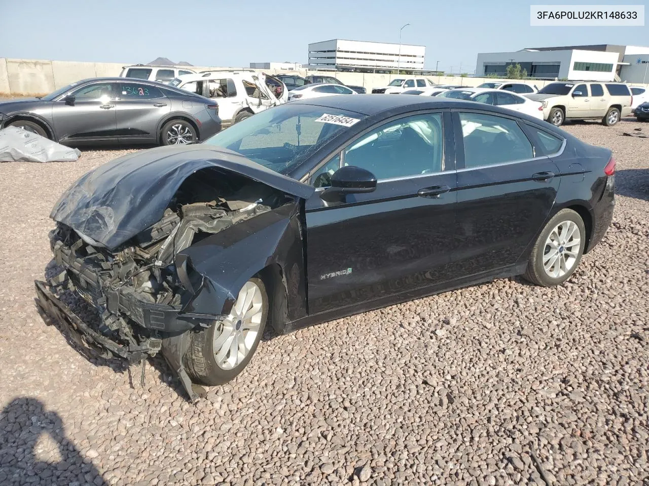 2019 Ford Fusion Se VIN: 3FA6P0LU2KR148633 Lot: 62516454