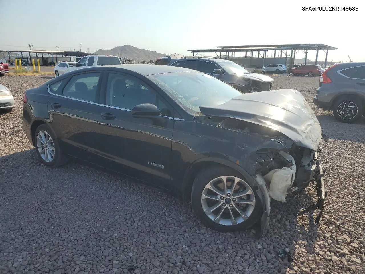 2019 Ford Fusion Se VIN: 3FA6P0LU2KR148633 Lot: 62516454