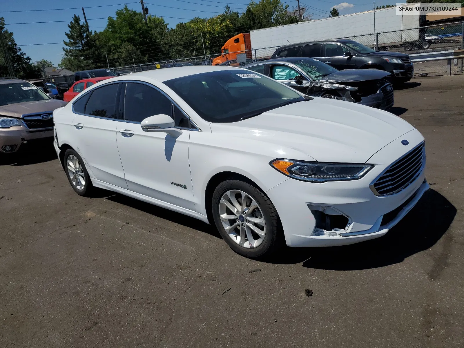 2019 Ford Fusion Sel VIN: 3FA6P0MU7KR109244 Lot: 62690254