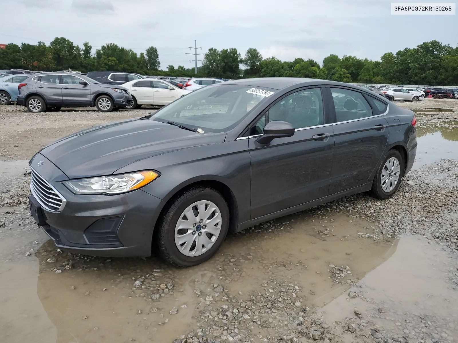 2019 Ford Fusion S VIN: 3FA6P0G72KR130265 Lot: 63057784