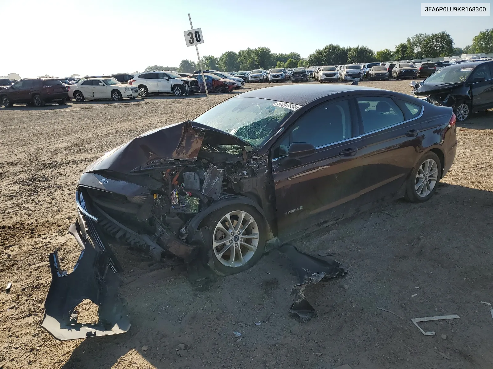 2019 Ford Fusion Se VIN: 3FA6P0LU9KR168300 Lot: 63244004