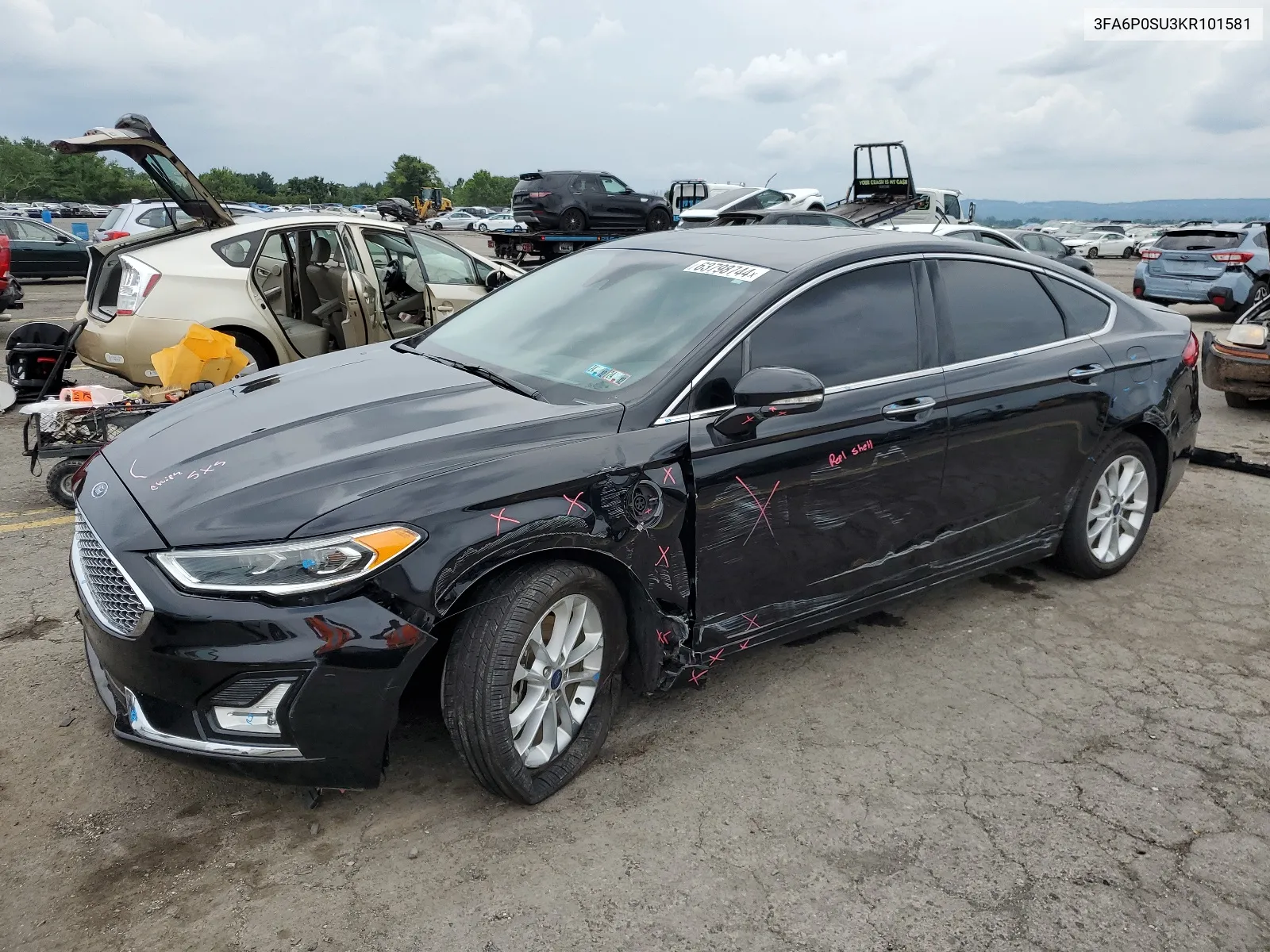 2019 Ford Fusion Titanium VIN: 3FA6P0SU3KR101581 Lot: 63798744