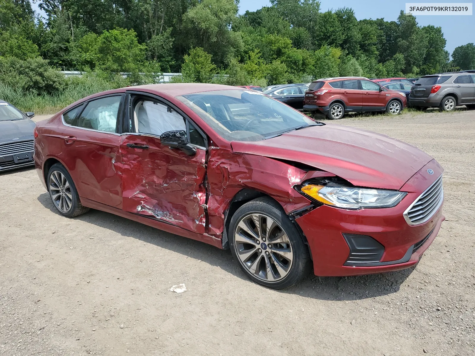 2019 Ford Fusion Se VIN: 3FA6P0T99KR132019 Lot: 63812964