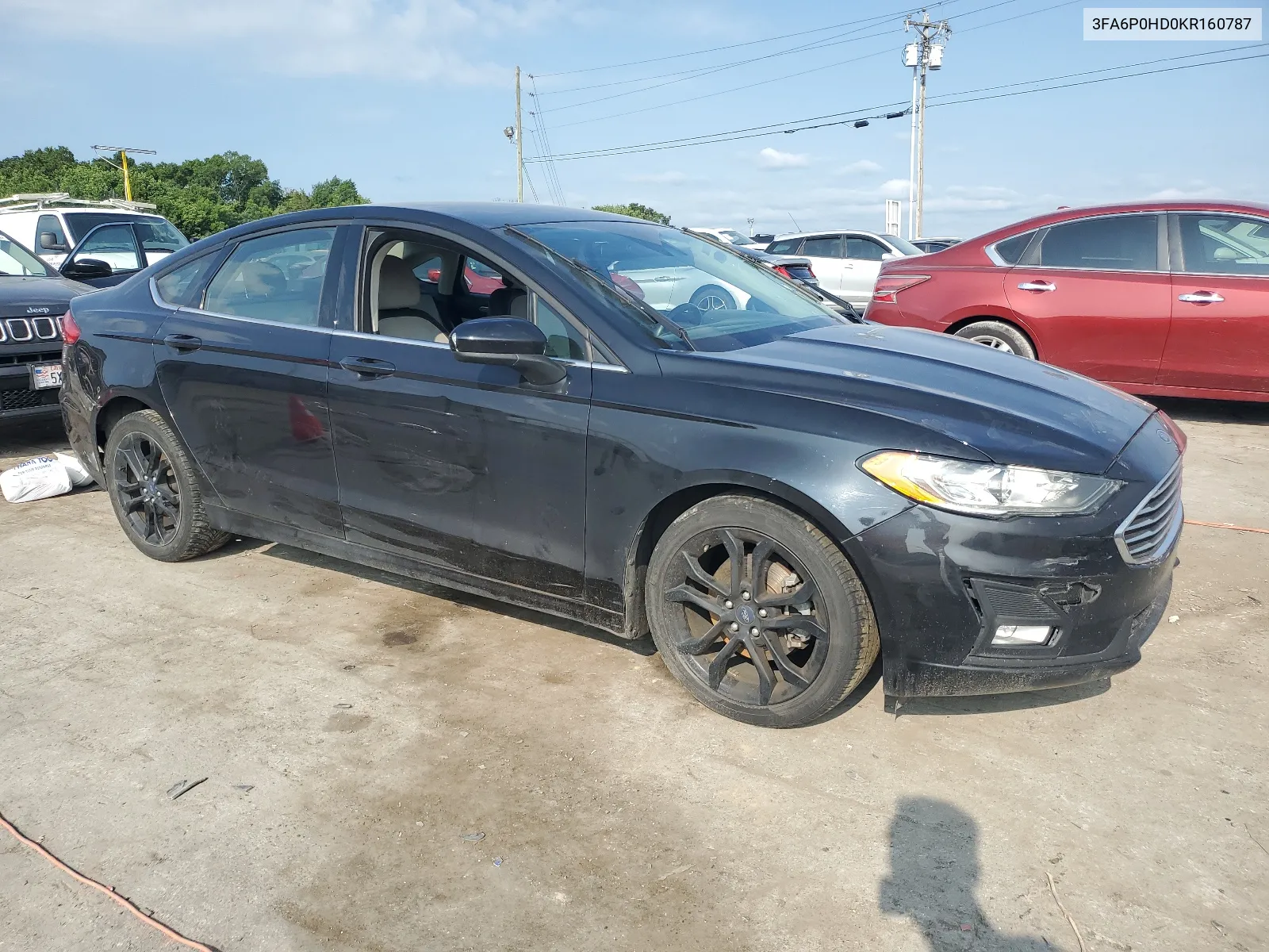 2019 Ford Fusion Se VIN: 3FA6P0HD0KR160787 Lot: 63985344