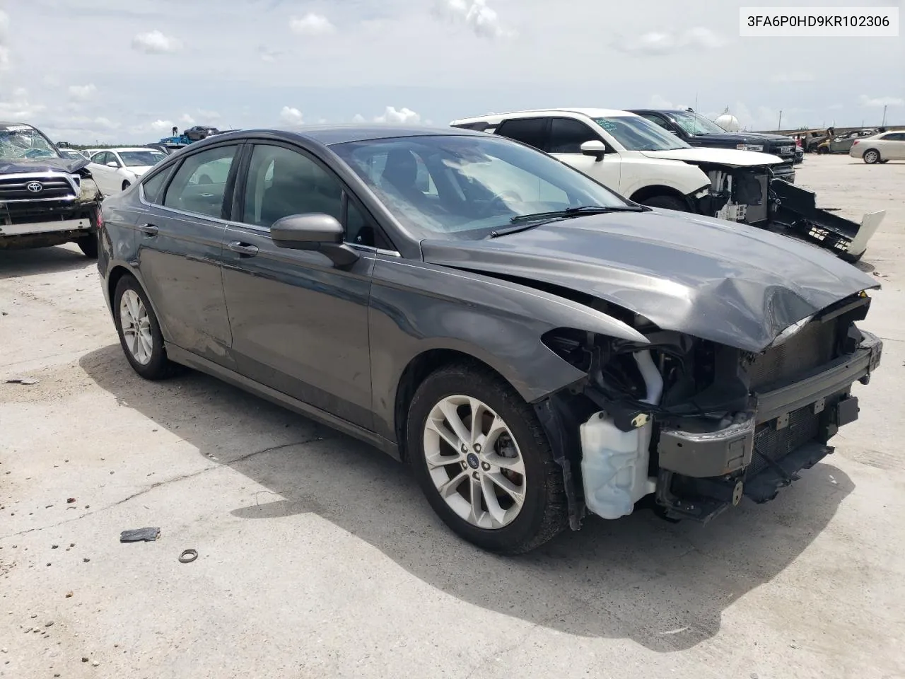 2019 Ford Fusion Se VIN: 3FA6P0HD9KR102306 Lot: 64581354