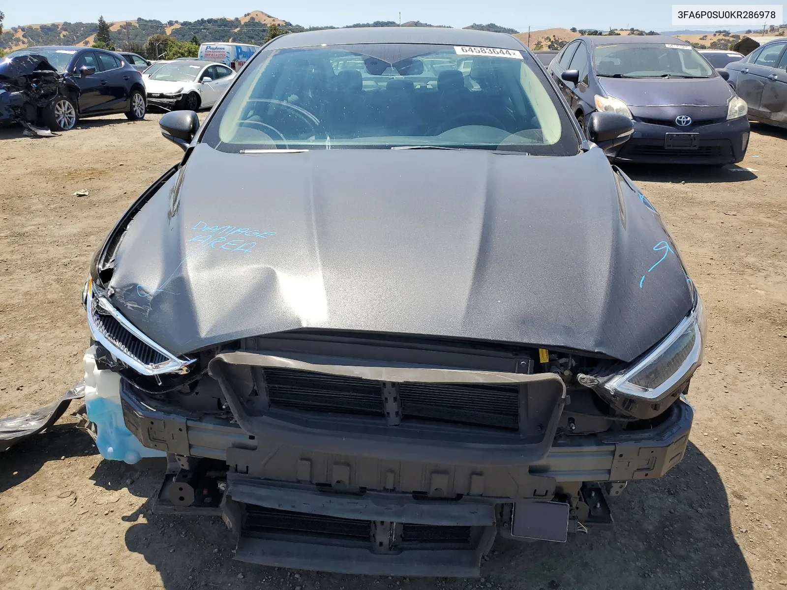 2019 Ford Fusion Titanium VIN: 3FA6P0SU0KR286978 Lot: 64583644