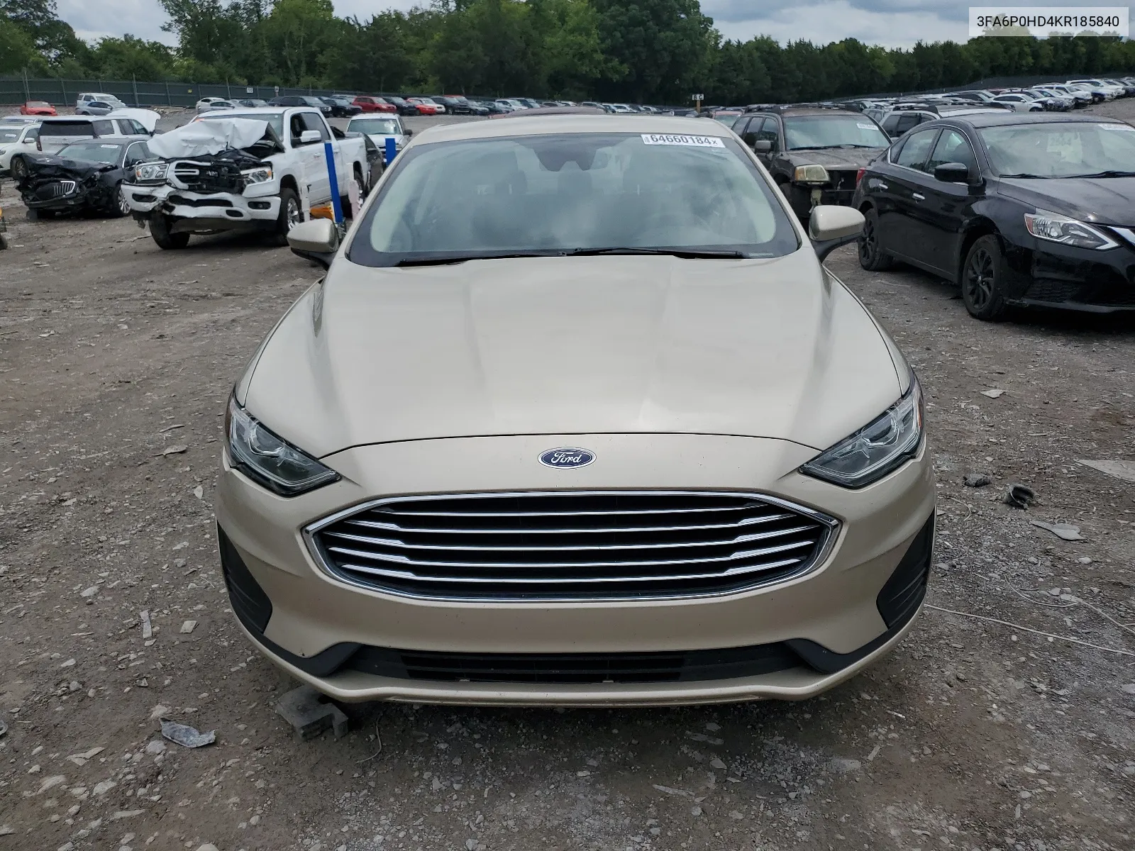 2019 Ford Fusion Se VIN: 3FA6P0HD4KR185840 Lot: 64660184