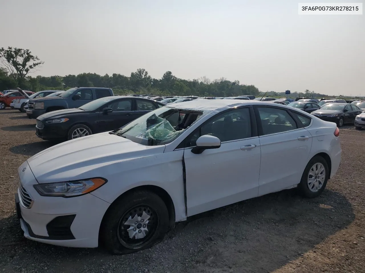 2019 Ford Fusion S VIN: 3FA6P0G73KR278215 Lot: 64870274