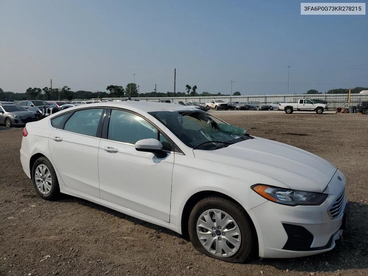 2019 Ford Fusion S VIN: 3FA6P0G73KR278215 Lot: 64870274