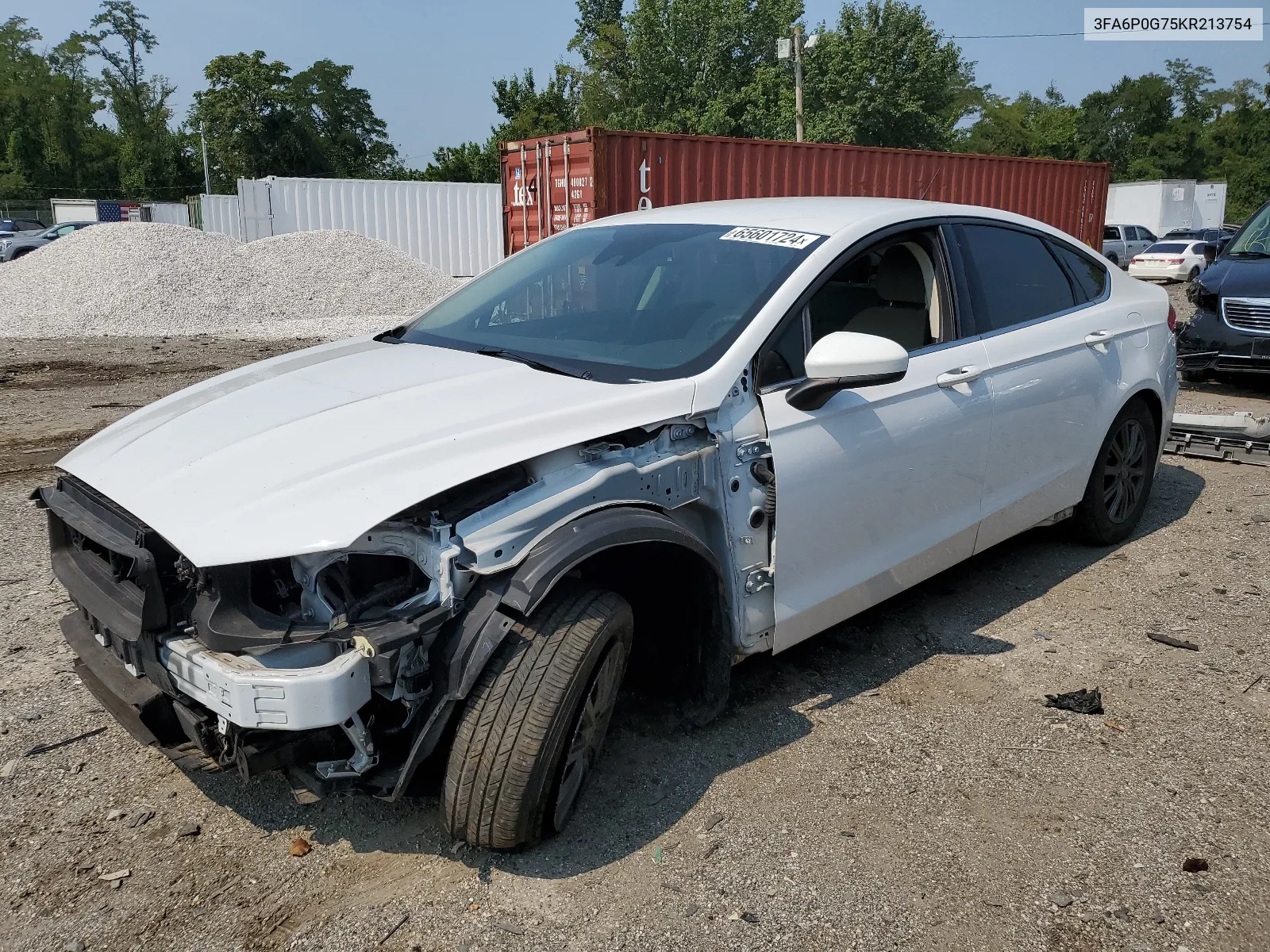 2019 Ford Fusion S VIN: 3FA6P0G75KR213754 Lot: 65601724