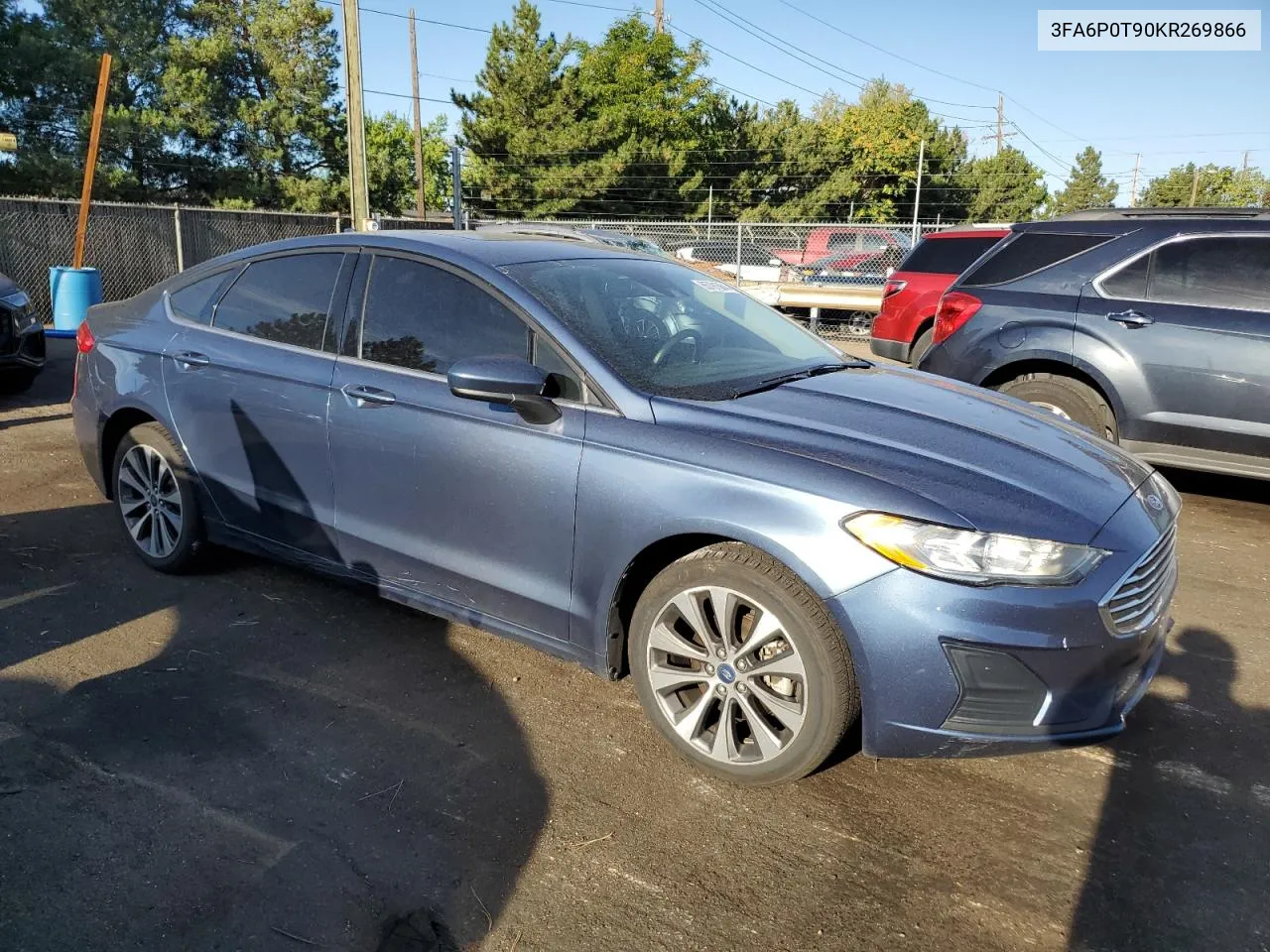 2019 Ford Fusion Se VIN: 3FA6P0T90KR269866 Lot: 65791864