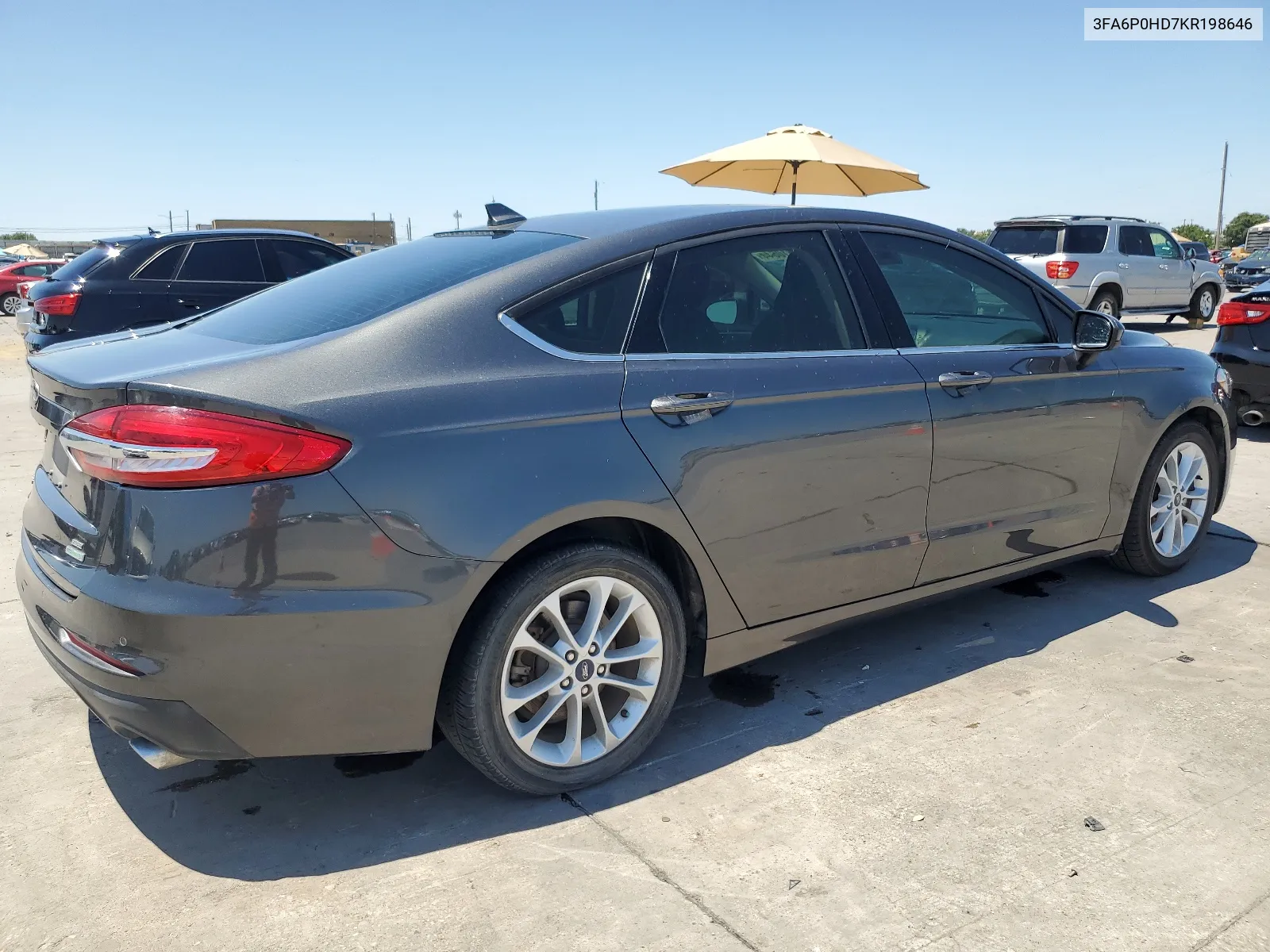 2019 Ford Fusion Se VIN: 3FA6P0HD7KR198646 Lot: 65810644