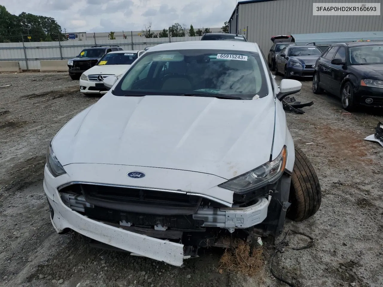 2019 Ford Fusion Se VIN: 3FA6P0HD2KR160693 Lot: 65915243