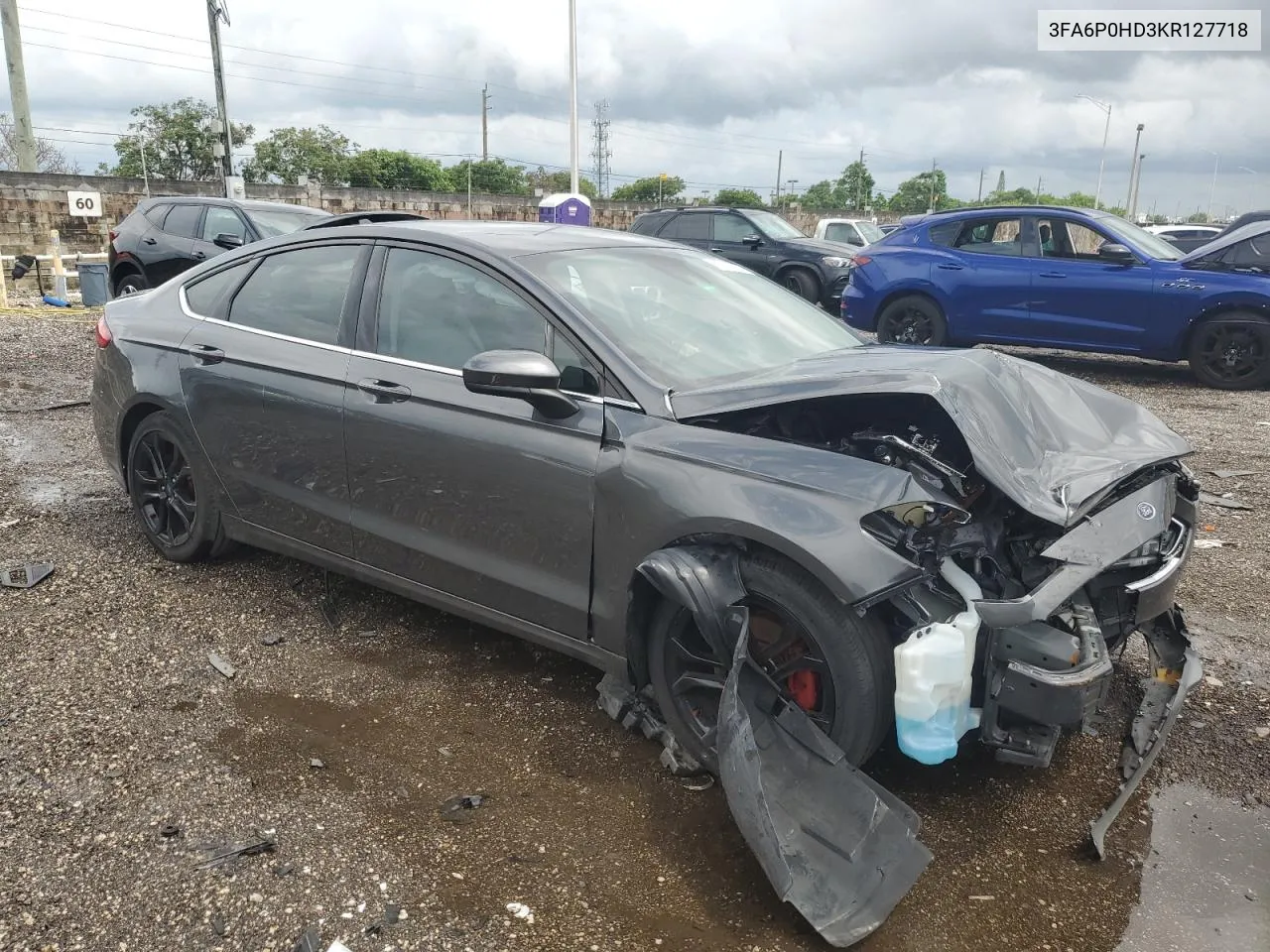 2019 Ford Fusion Se VIN: 3FA6P0HD3KR127718 Lot: 66316904