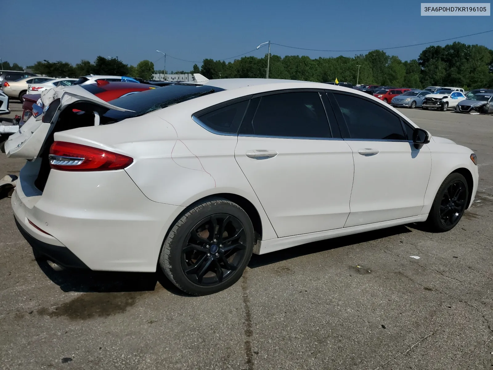 2019 Ford Fusion Se VIN: 3FA6P0HD7KR196105 Lot: 66350154