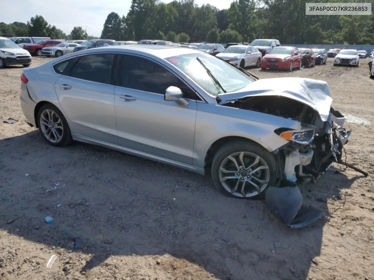 2019 Ford Fusion Sel VIN: 3FA6P0CD7KR236853 Lot: 66899364