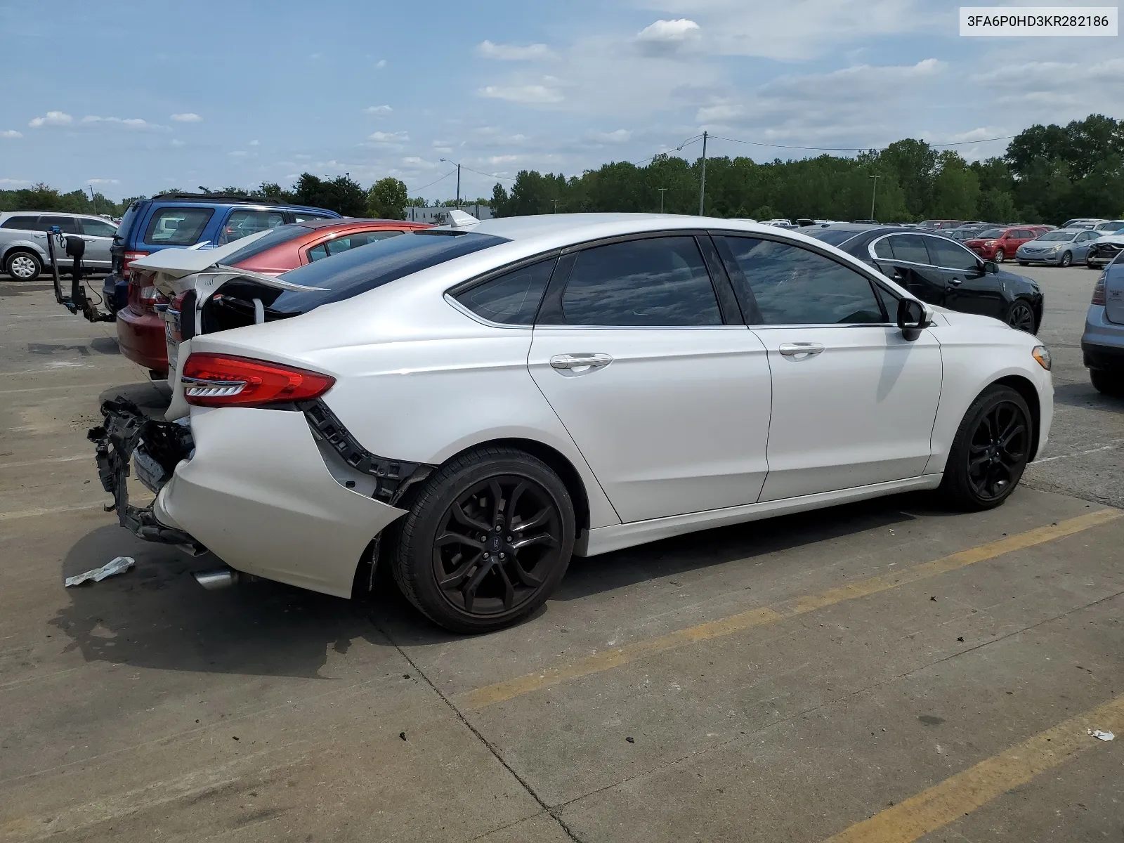 2019 Ford Fusion Se VIN: 3FA6P0HD3KR282186 Lot: 66938274