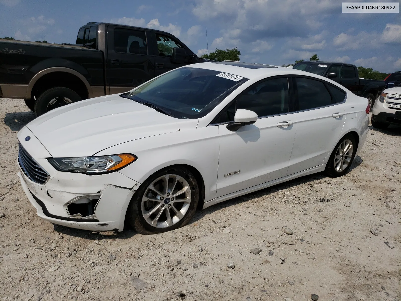 2019 Ford Fusion Se VIN: 3FA6P0LU4KR180922 Lot: 67331474