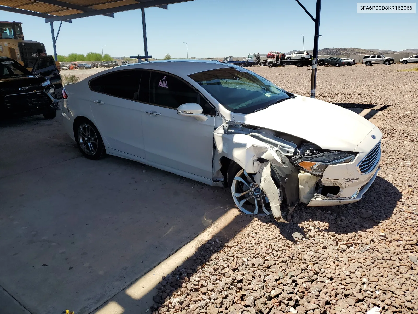 2019 Ford Fusion Sel VIN: 3FA6P0CD8KR162066 Lot: 67381554