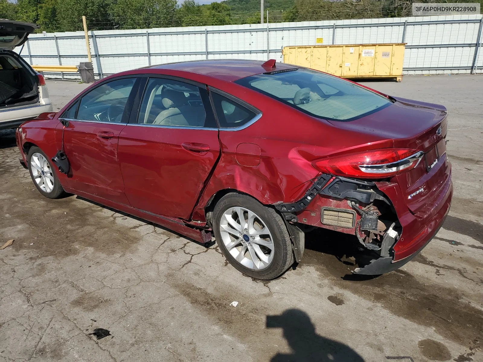 2019 Ford Fusion Se VIN: 3FA6P0HD9KR228908 Lot: 67944524