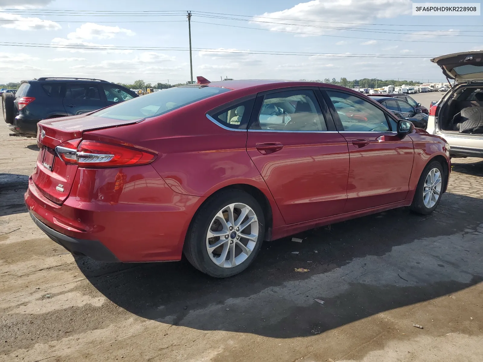 2019 Ford Fusion Se VIN: 3FA6P0HD9KR228908 Lot: 67944524