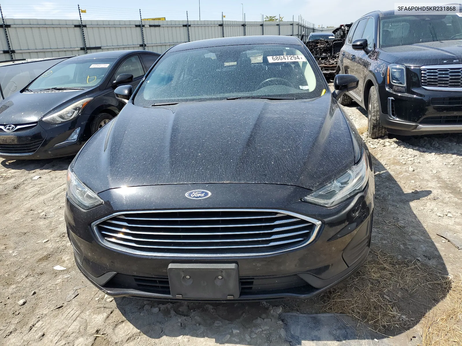 2019 Ford Fusion Se VIN: 3FA6P0HD5KR231868 Lot: 68047294