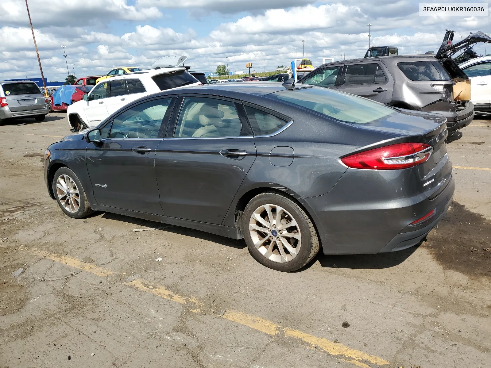 2019 Ford Fusion Se VIN: 3FA6P0LU0KR160036 Lot: 68109874