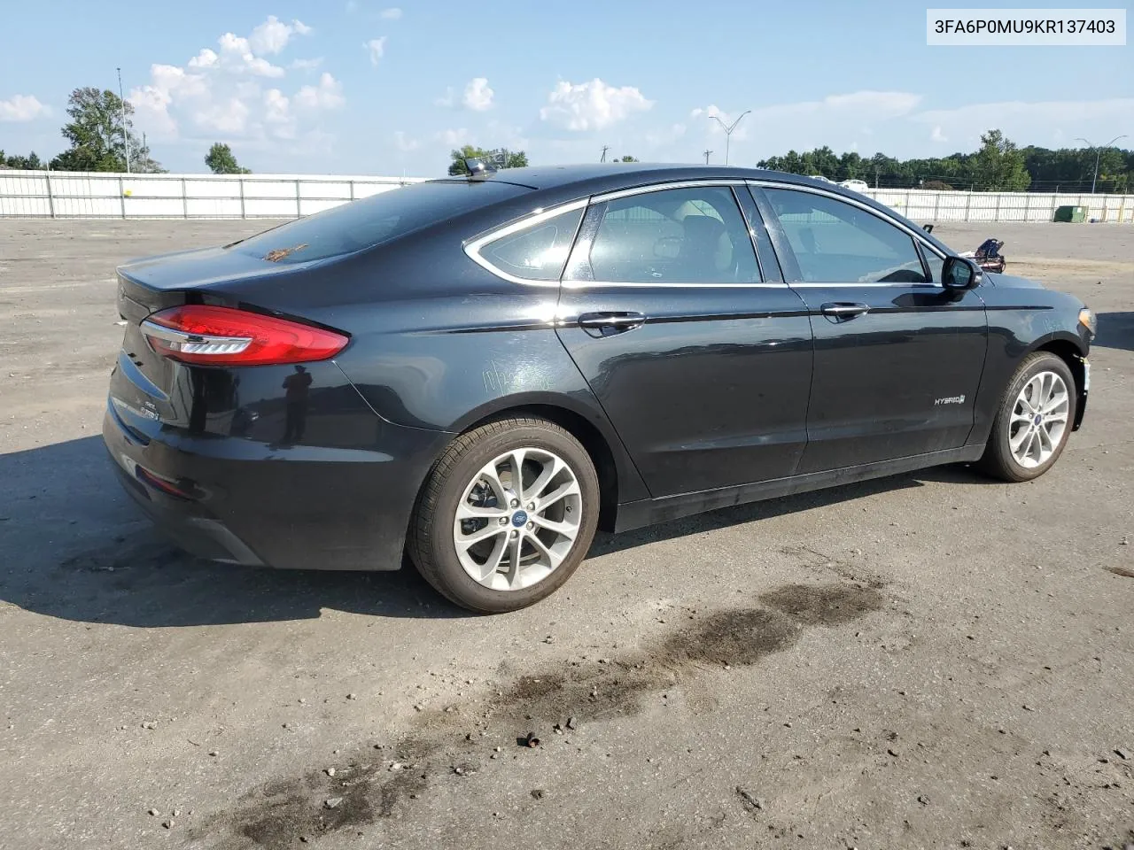 2019 Ford Fusion Sel VIN: 3FA6P0MU9KR137403 Lot: 68762714