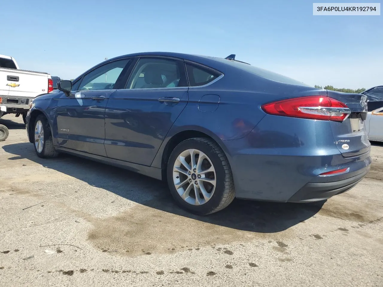 2019 Ford Fusion Se VIN: 3FA6P0LU4KR192794 Lot: 68969334