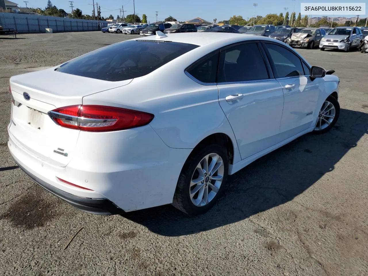 2019 Ford Fusion Se VIN: 3FA6P0LU8KR115622 Lot: 69125844