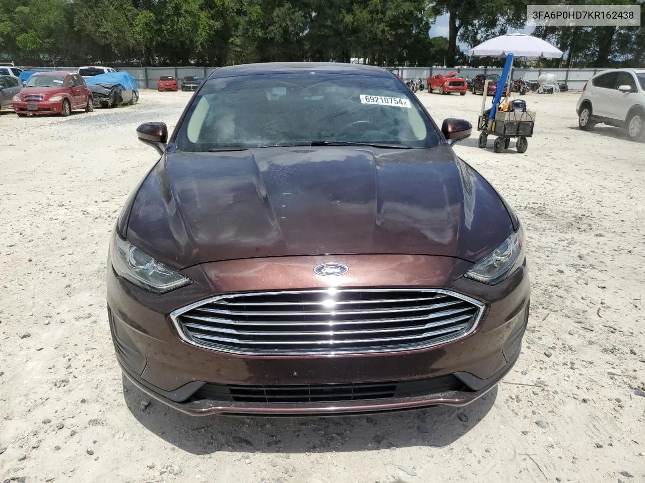 2019 Ford Fusion Se VIN: 3FA6P0HD7KR162438 Lot: 69210754