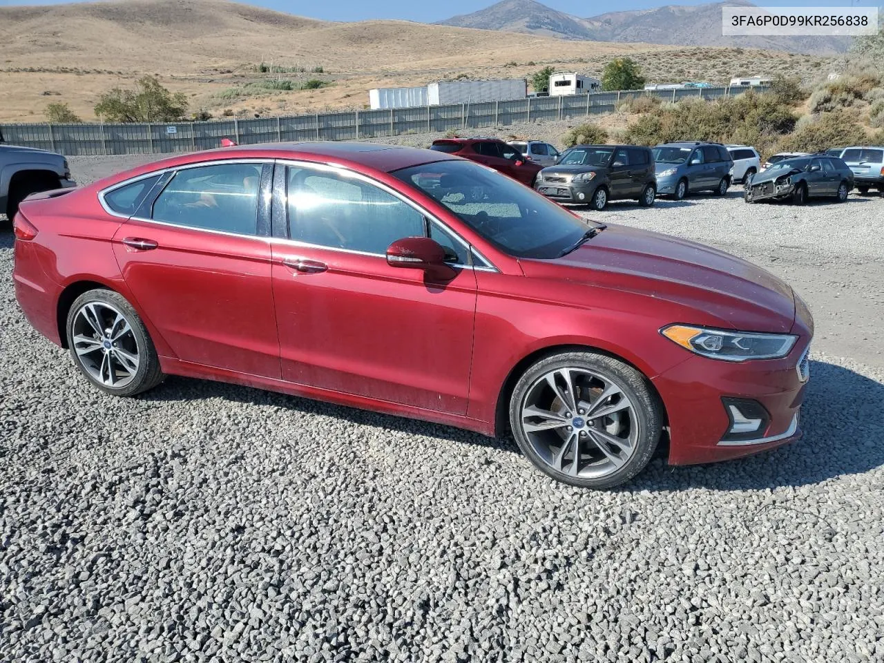 2019 Ford Fusion Titanium VIN: 3FA6P0D99KR256838 Lot: 69414694