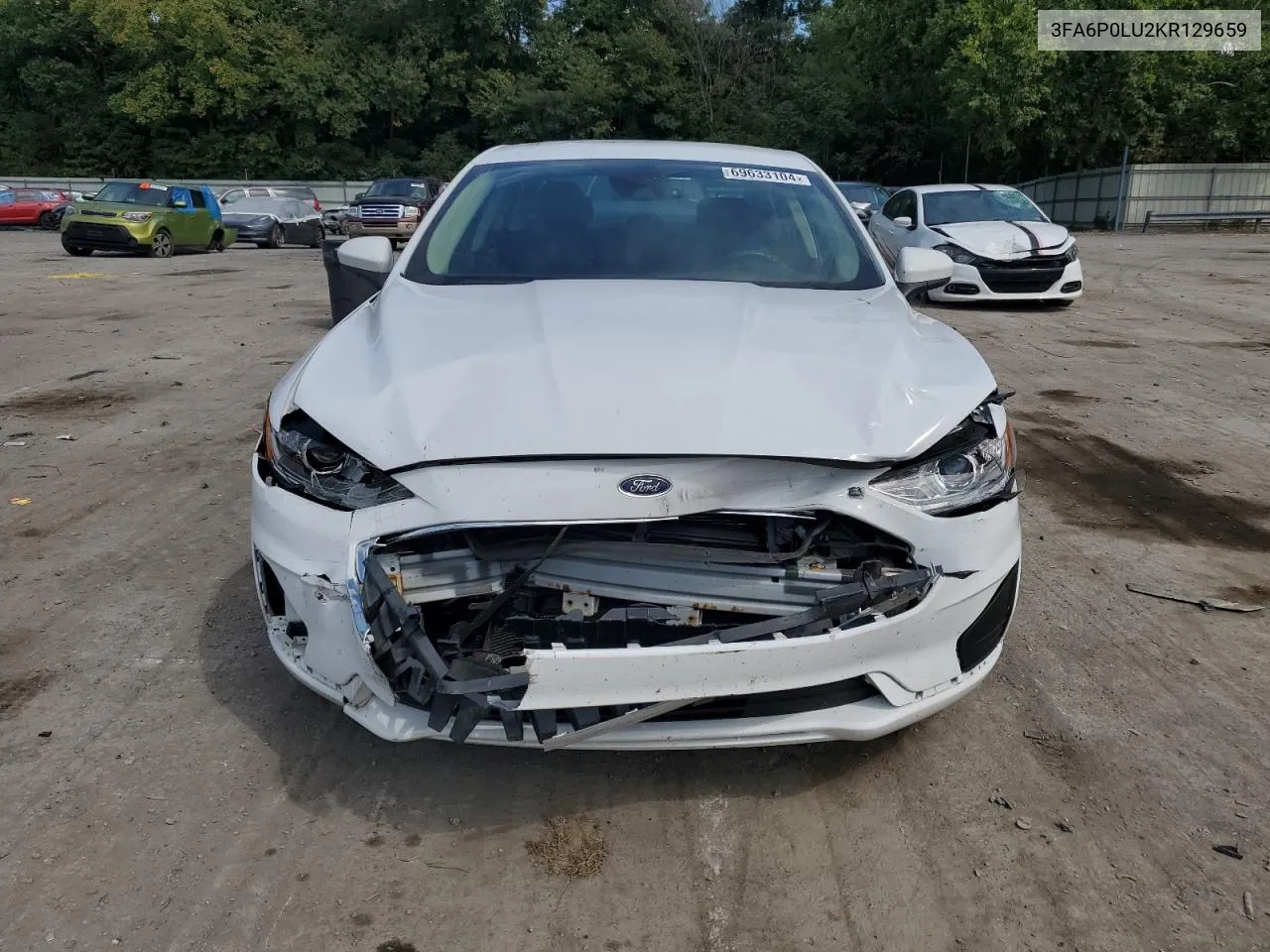 2019 Ford Fusion Se VIN: 3FA6P0LU2KR129659 Lot: 69633104