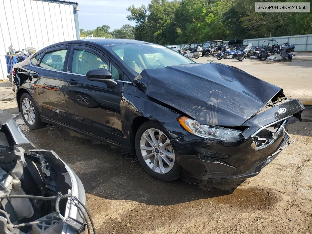 2019 Ford Fusion Se VIN: 3FA6P0HD9KR246650 Lot: 69897934