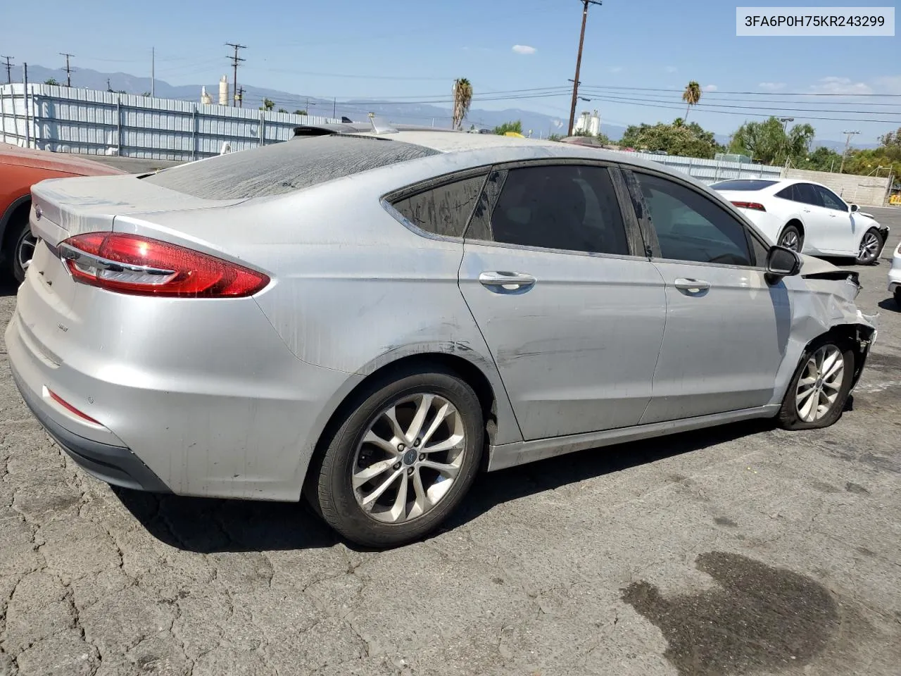 2019 Ford Fusion Se VIN: 3FA6P0H75KR243299 Lot: 70131694