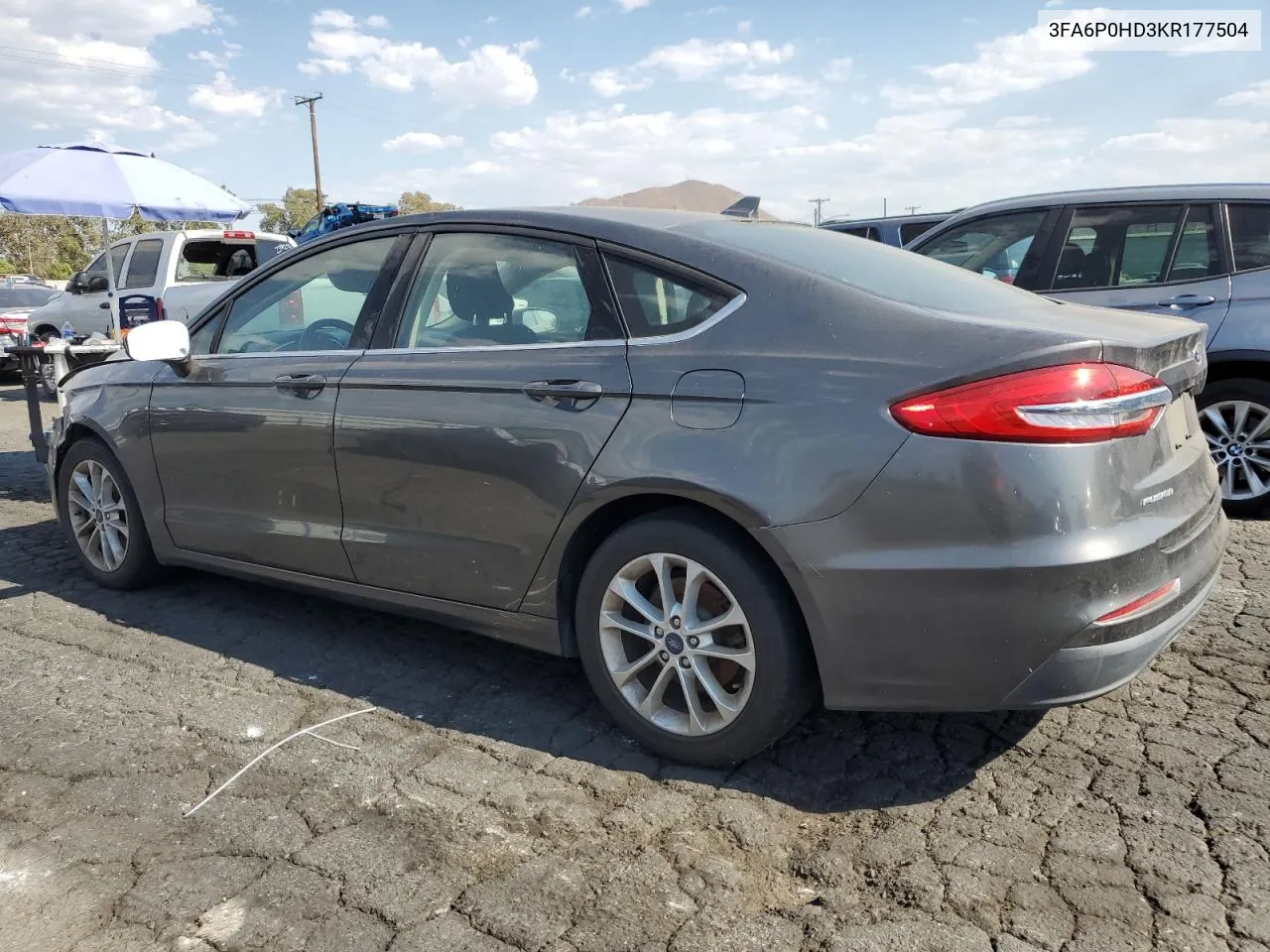 3FA6P0HD3KR177504 2019 Ford Fusion Se