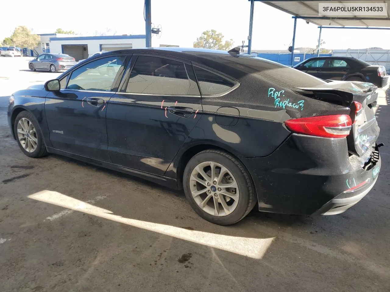 2019 Ford Fusion Se VIN: 3FA6P0LU5KR134533 Lot: 71032254