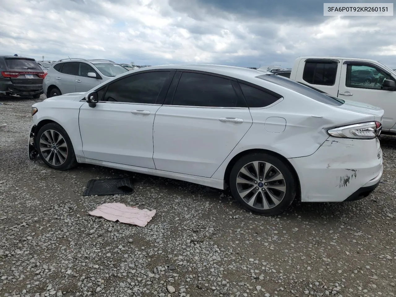 2019 Ford Fusion Se VIN: 3FA6P0T92KR260151 Lot: 71188044