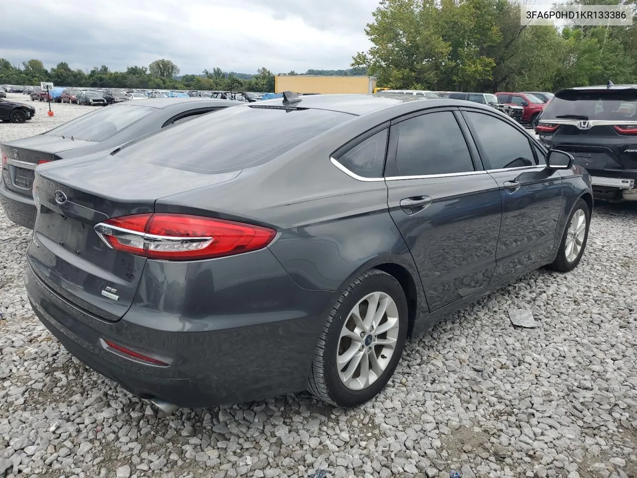 2019 Ford Fusion Se VIN: 3FA6P0HD1KR133386 Lot: 71309584