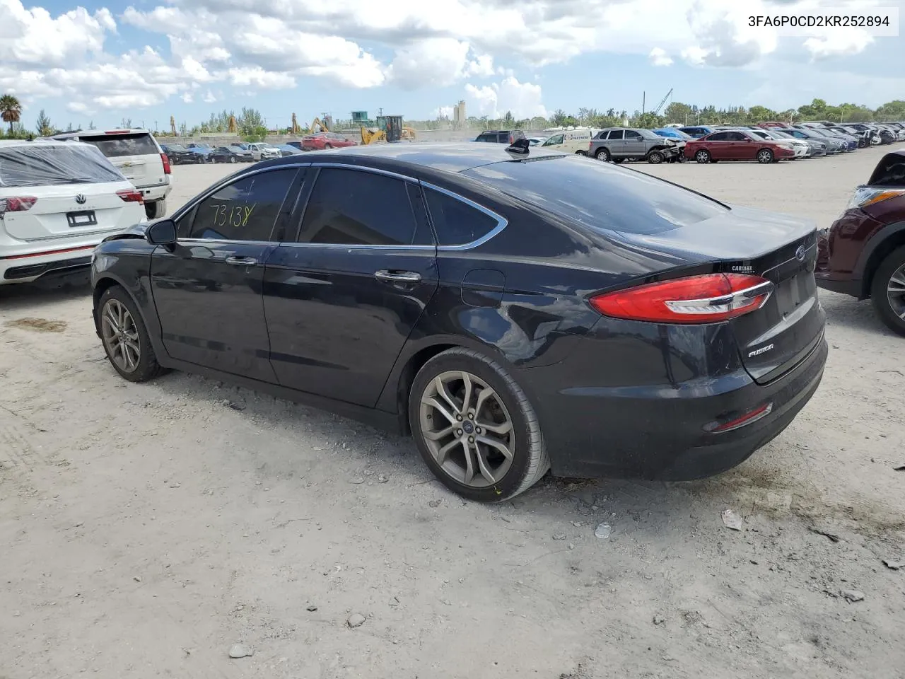 2019 Ford Fusion Sel VIN: 3FA6P0CD2KR252894 Lot: 71783544