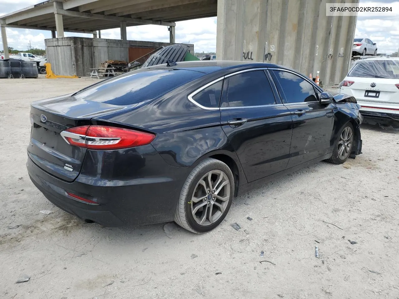 2019 Ford Fusion Sel VIN: 3FA6P0CD2KR252894 Lot: 71783544