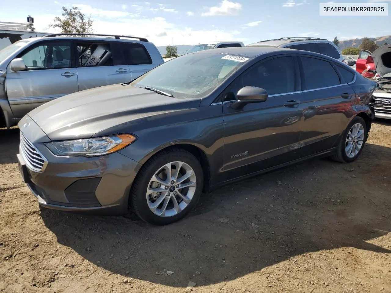 2019 Ford Fusion Se VIN: 3FA6P0LU8KR202825 Lot: 72274104